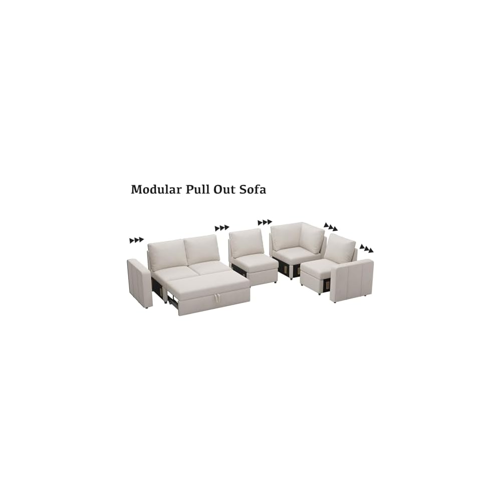 Belffin Velvet Armrest for Modular Sectional Sofa, Armrest Module for Sectional Sleeper Sofa Bed, Beige