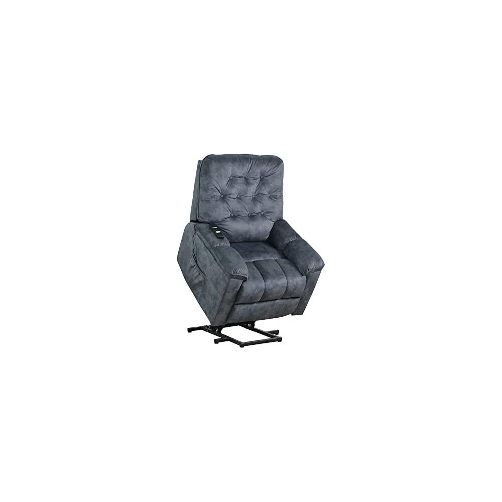 Power Lift Recliner Chair for Elderly Living Room Sofa Chair with Remote Control Velvet 3 Positions 2 Side Pockets for Home Living Room