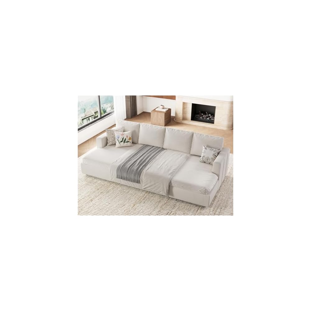 Belffin Velvet Armrest for Modular Sectional Sofa, Armrest Module for Sectional Sleeper Sofa Bed, Beige