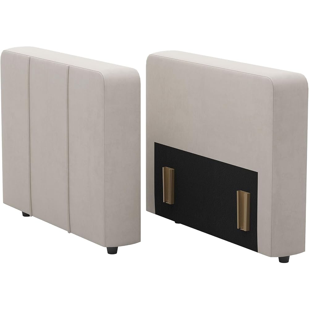 Belffin Velvet Armrest for Modular Sectional Sofa, Armrest Module for Sectional Sleeper Sofa Bed, Beige
